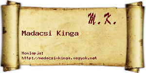 Madacsi Kinga névjegykártya
